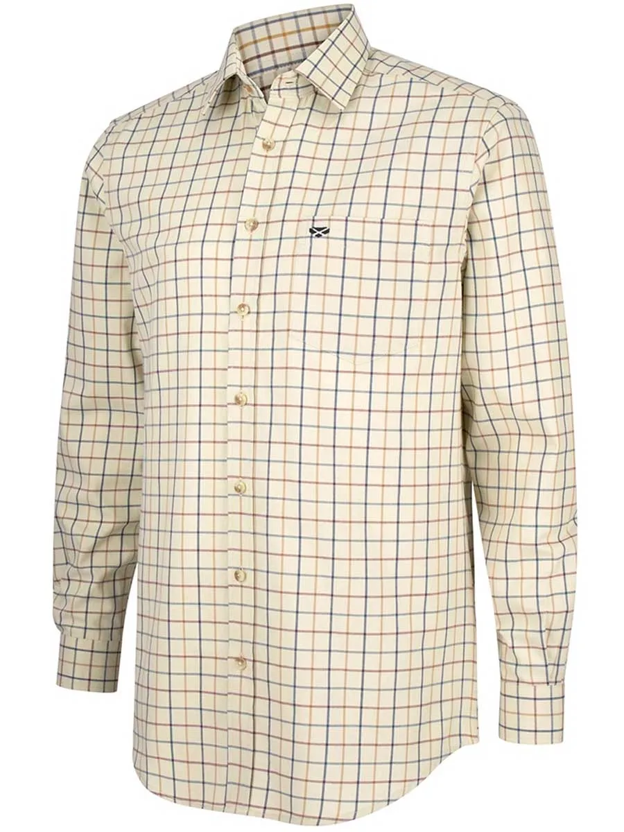 HOGGS OF FIFE Ambassador Premier Tattersall Shirt - Mens - Ivory & Navy