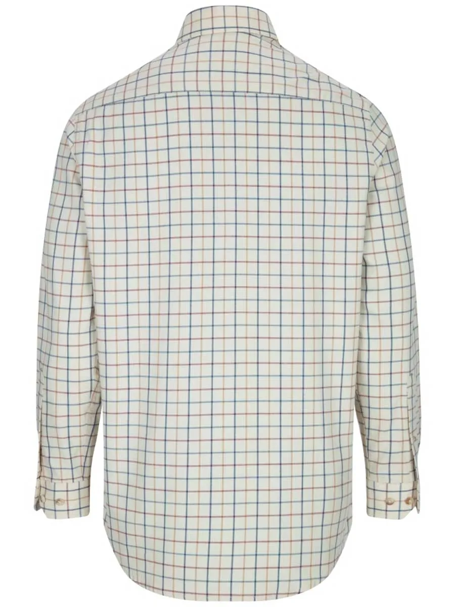 HOGGS OF FIFE Ambassador Premier Tattersall Shirt - Mens - Ivory & Navy