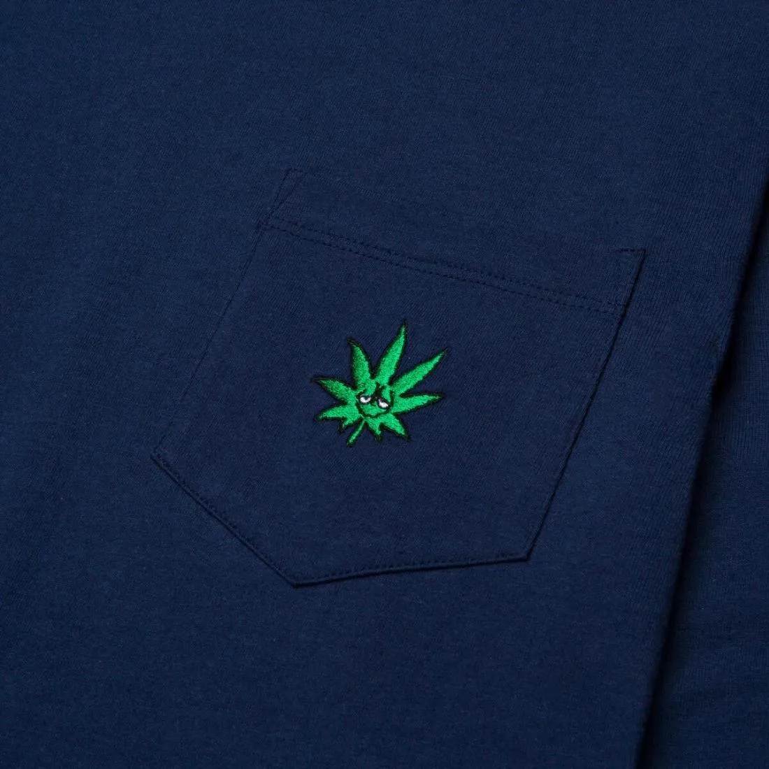 Huf Green Buddy Longsleeve Pocket T-Shirt - Navy