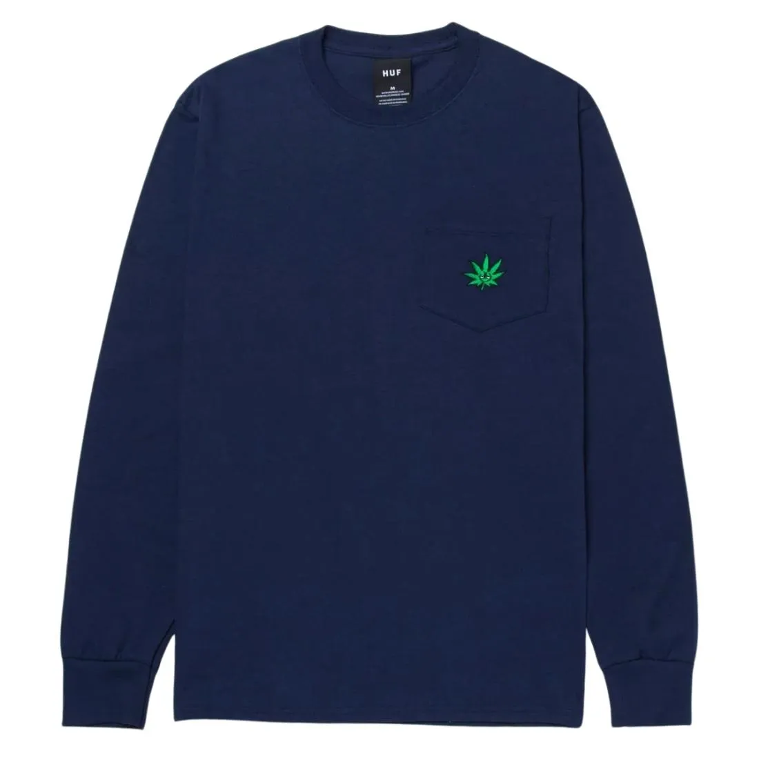 Huf Green Buddy Longsleeve Pocket T-Shirt - Navy