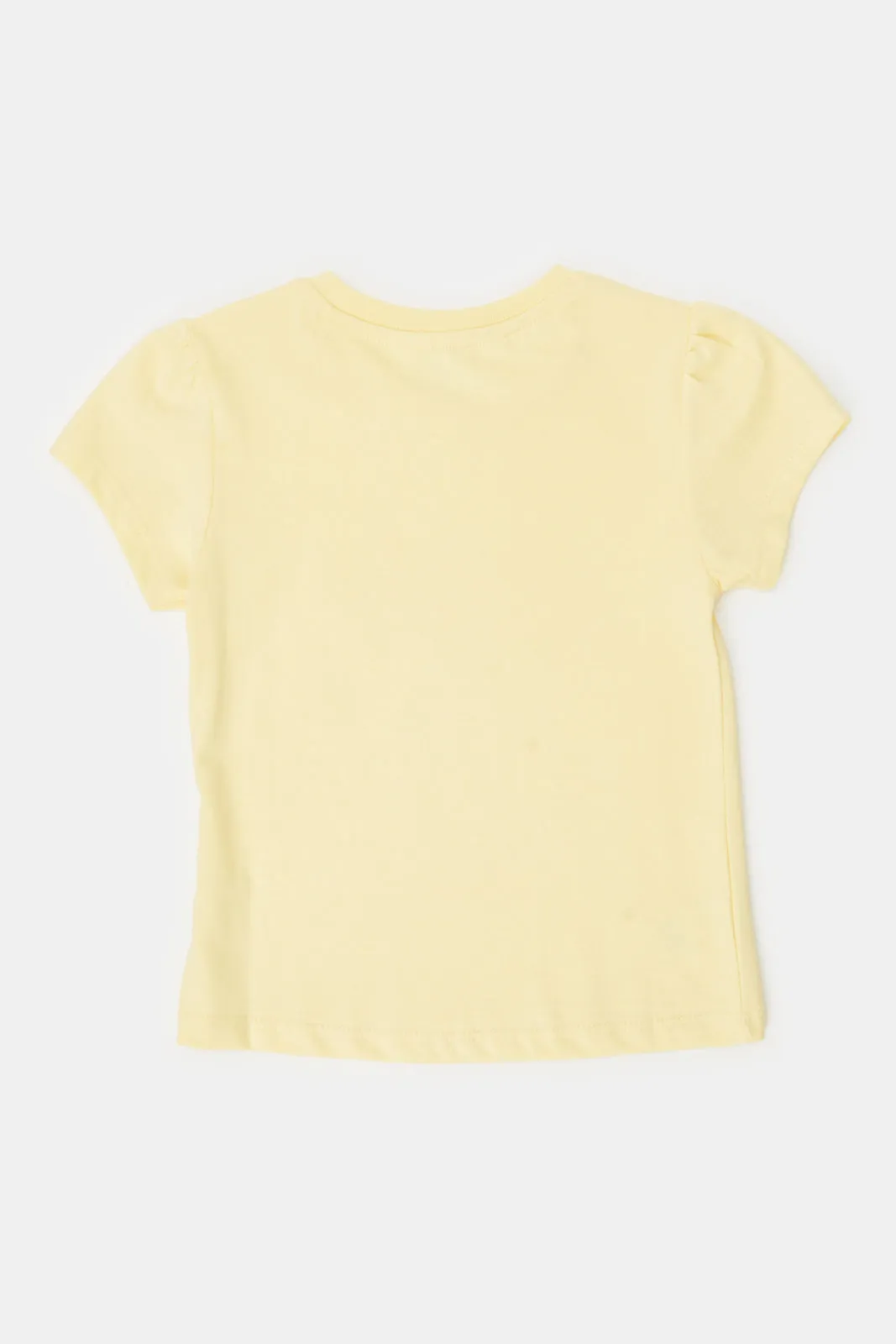 Infant Girls Yellow Flower Placement Print T-Shirt