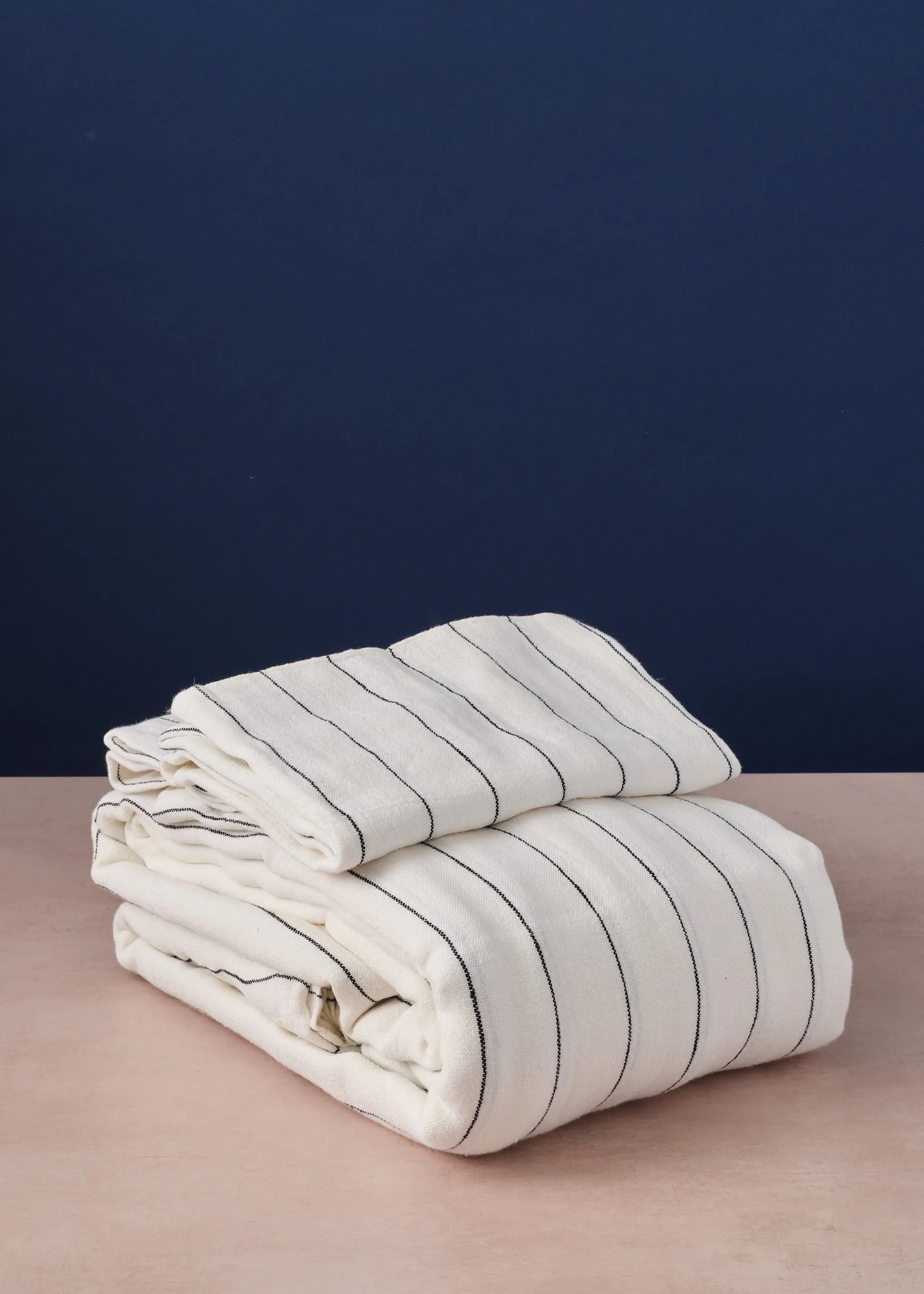 King Duvet Set Ivory & Black Wide Stripe