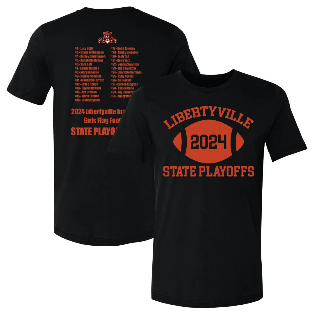 Libertyville Flag Football Orange Text F&B WHT