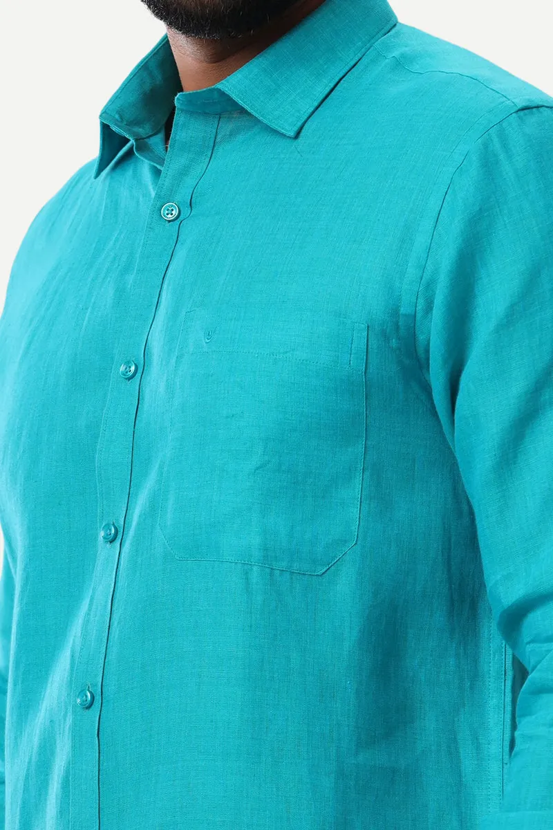 Linen Rise - Ramar Blue Formal Shirts for Mens | Uathayam