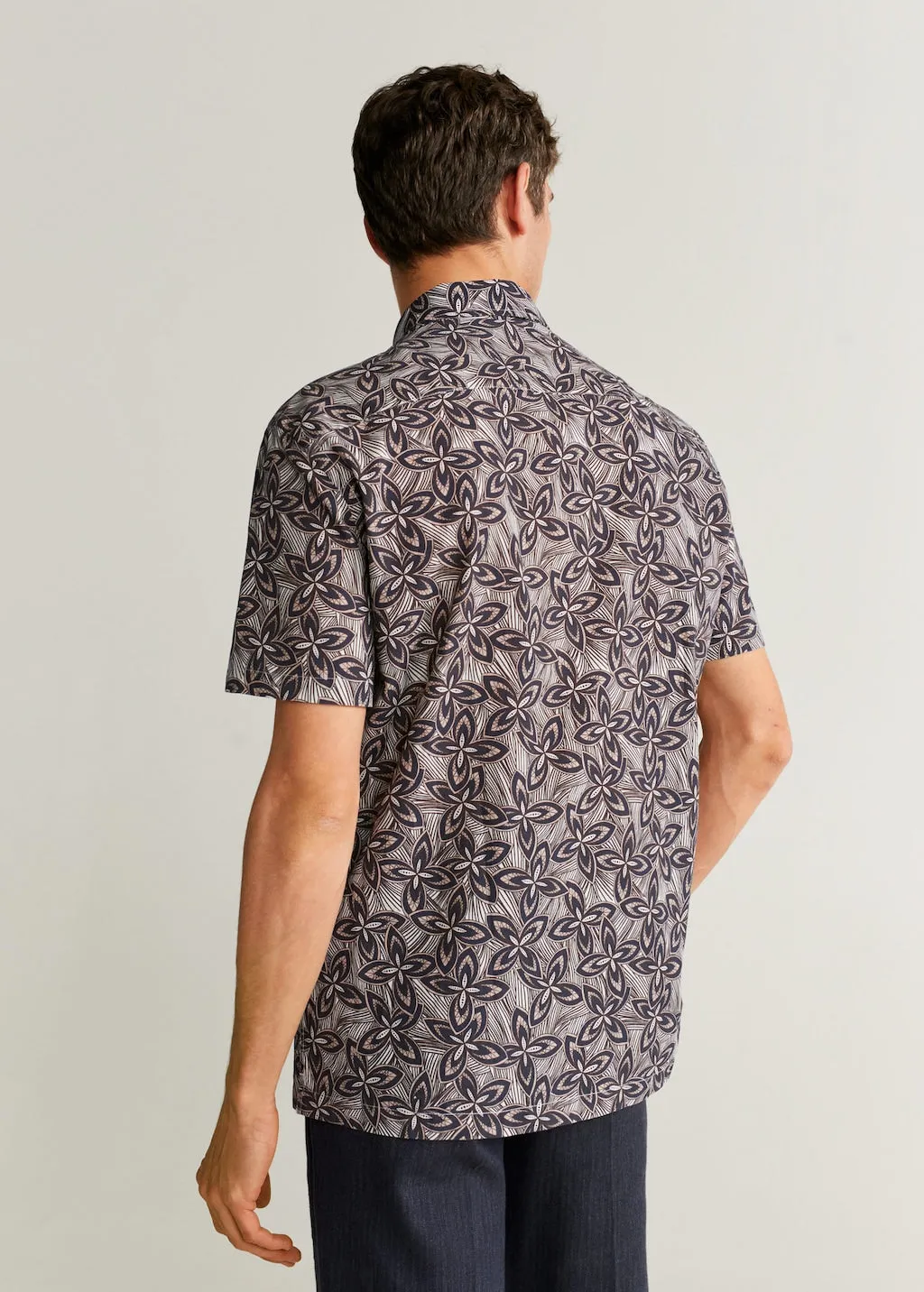 Mango Rose Regular Fit Floral Print Mens Shirt