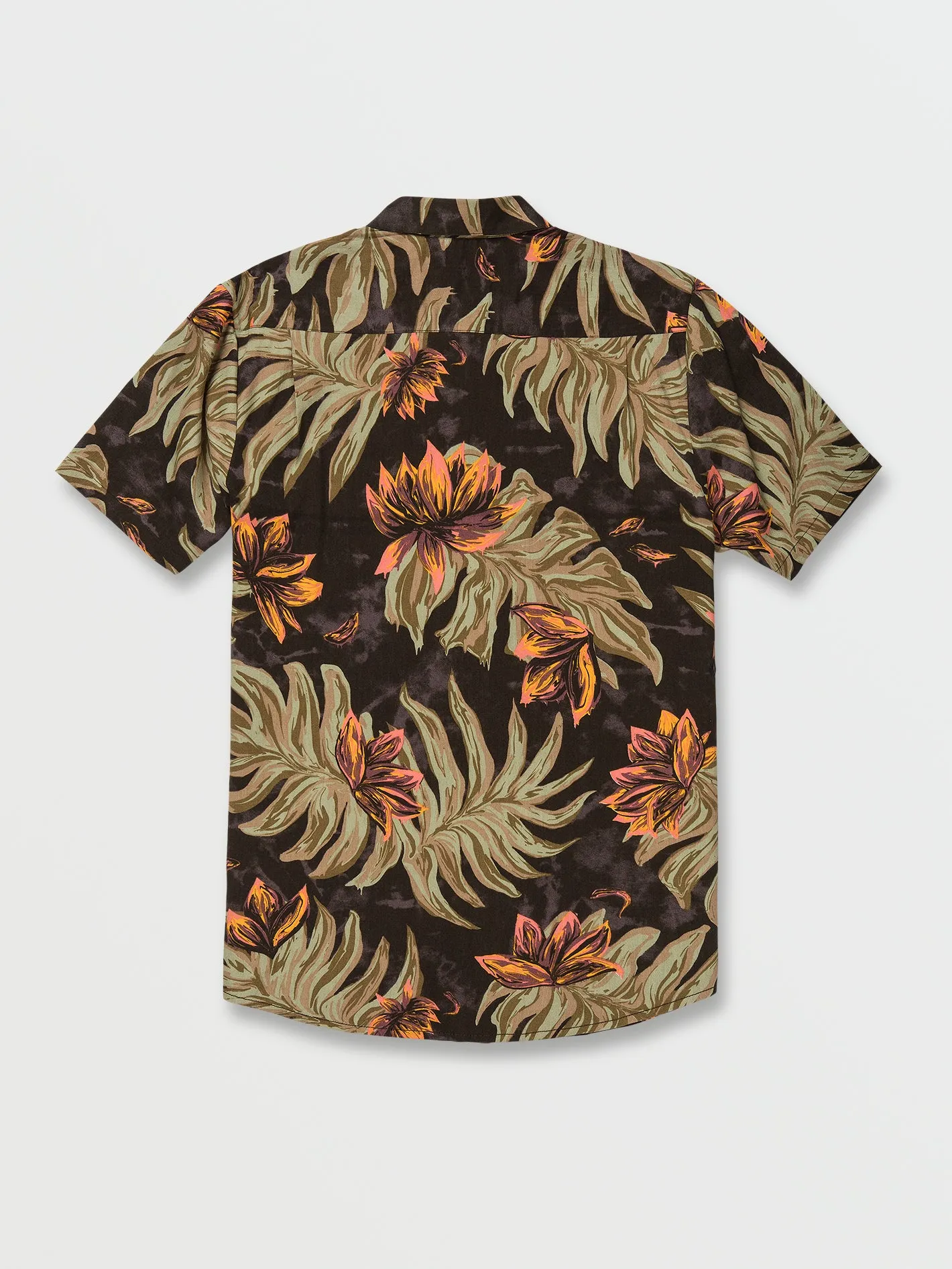 Marble Floral Short Sleeve Shirt - Rinsed Black