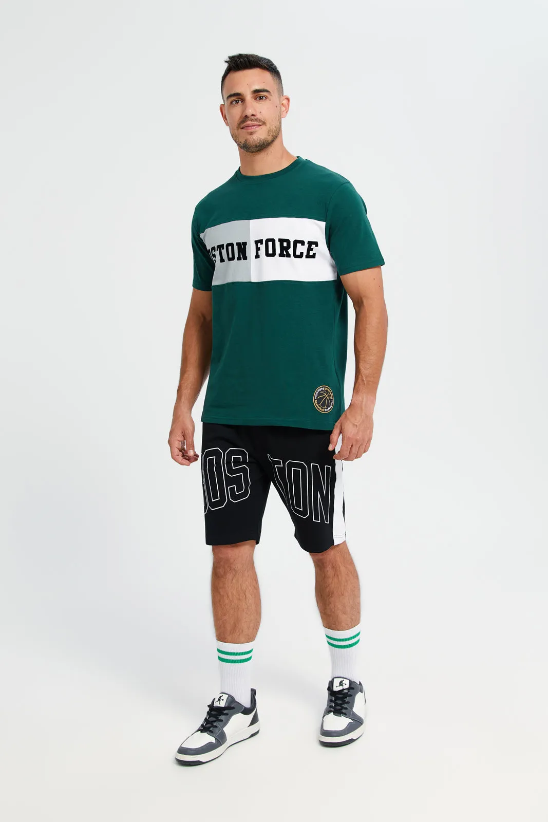 Men Green Printed Active T-Shirt