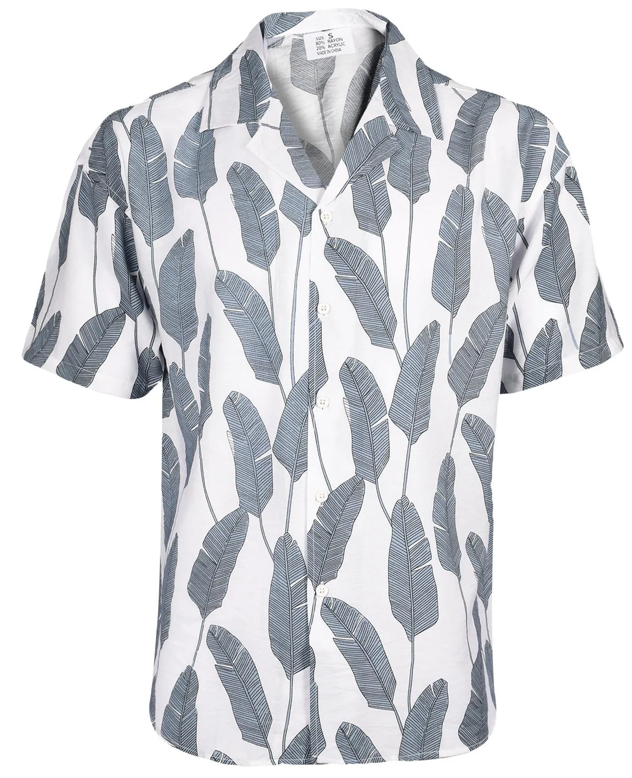 Mens Grey Hawaiian Shirt - S