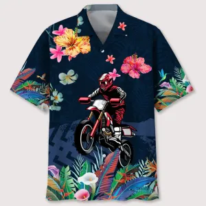 Motocross Love Tropical Hawaiian Shirt, Short Sleeve Summer Vacation Beach Shirts for men