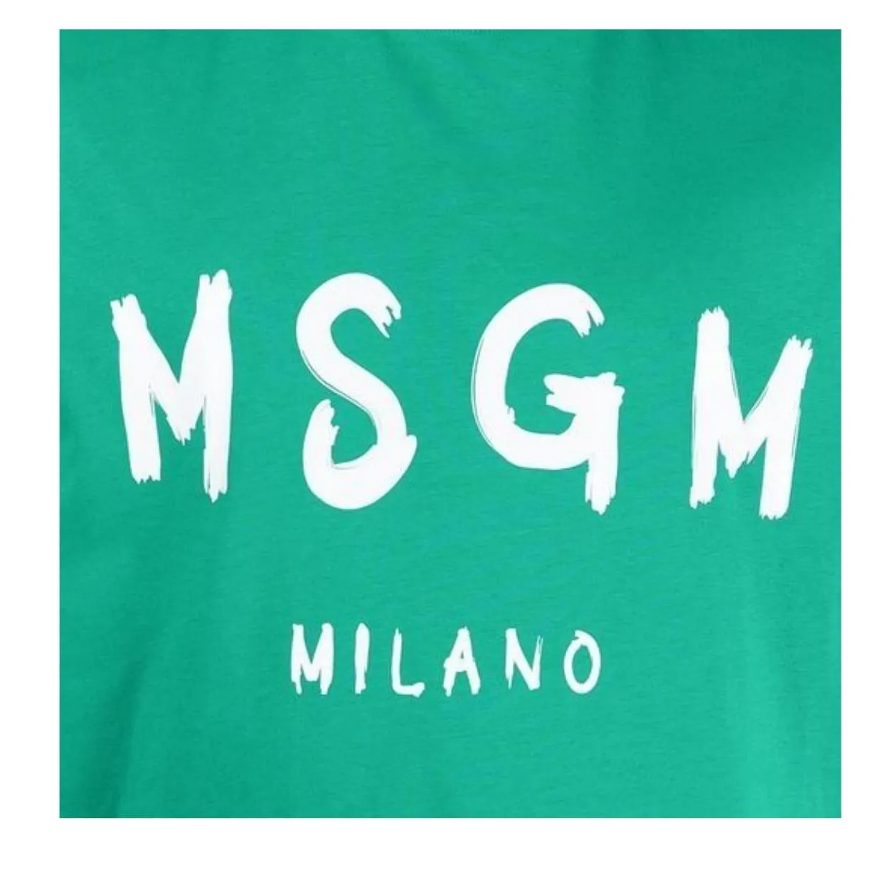 MSGM Brushed Logo Green T-Shirt