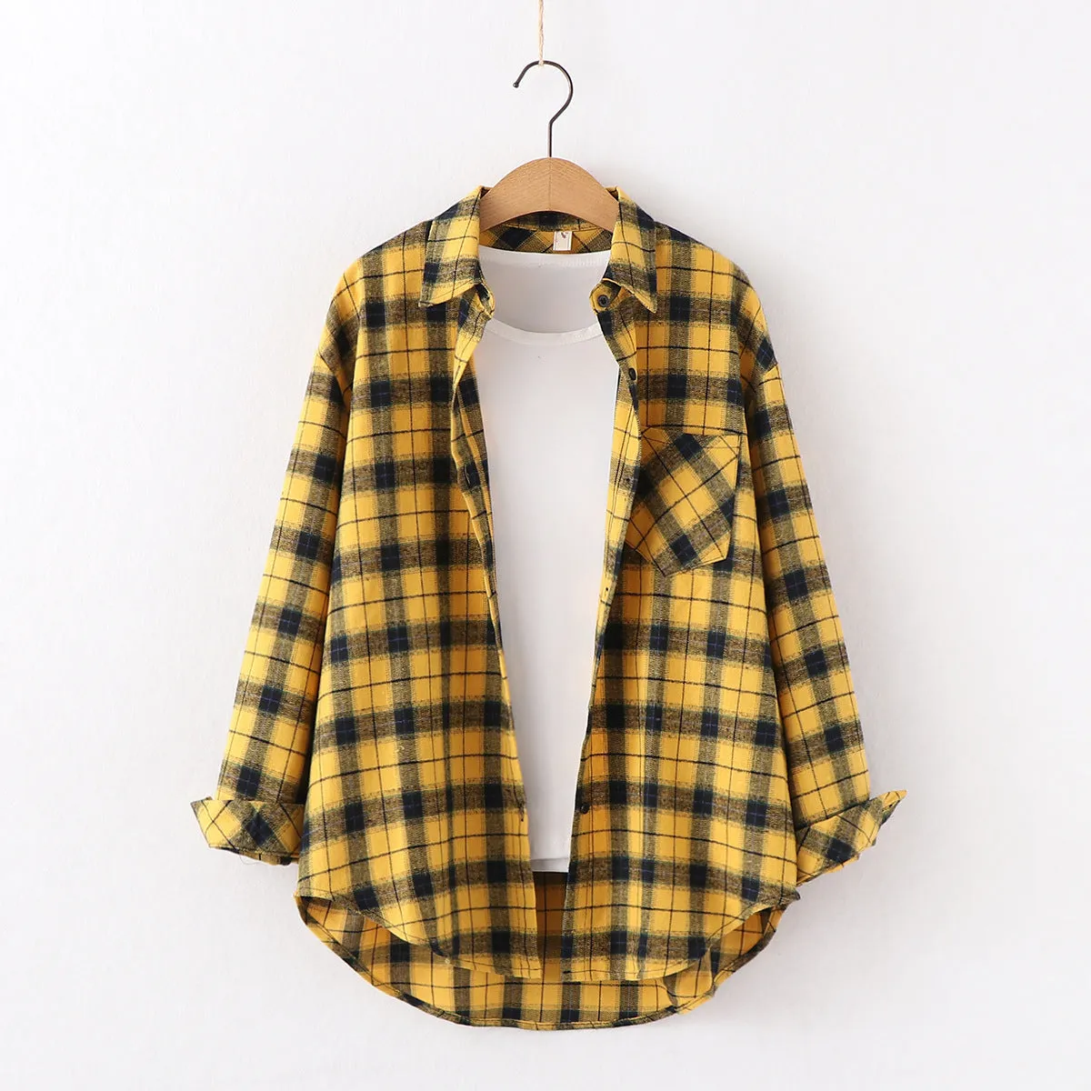 New Brand Plaid Shirt Women Loose Plus Size Blouse Female Long Sleeve Blouses Cotton Flannel Casual Shirt Women Tops Blusas