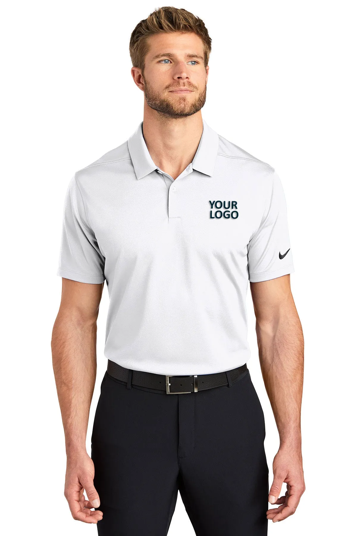 Nike Dry Essential Customized Polos, White