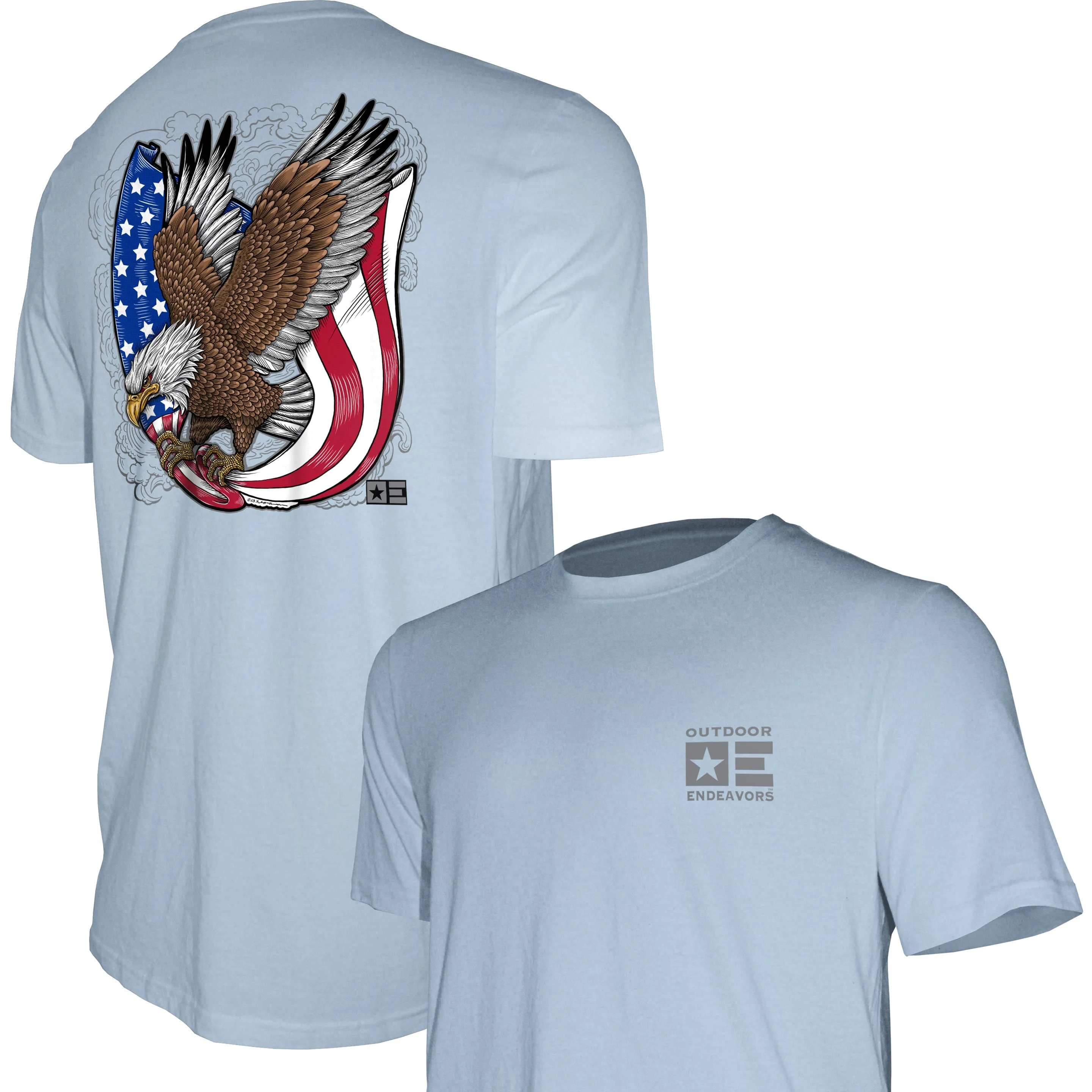 Outdoor Endeavors Patriotic - Graphic Tee - Retro Tattoo Eagle