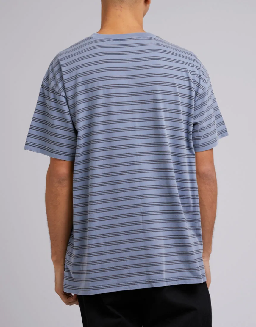 Overdyed Stripe Tee Blue