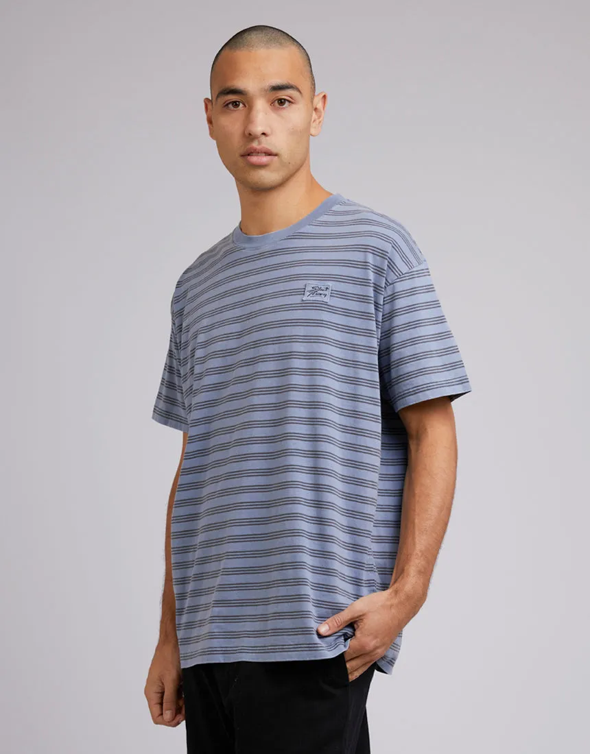 Overdyed Stripe Tee Blue