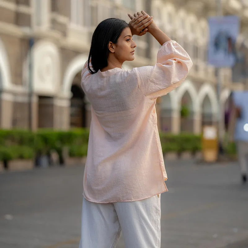 Pink  Embroidered Shirt for Women | Full Sleeves | Cotton