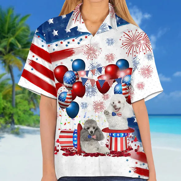 Poodle Independence Day Hawaiian Shirt for men and women, 4th of july hawaiian shirt