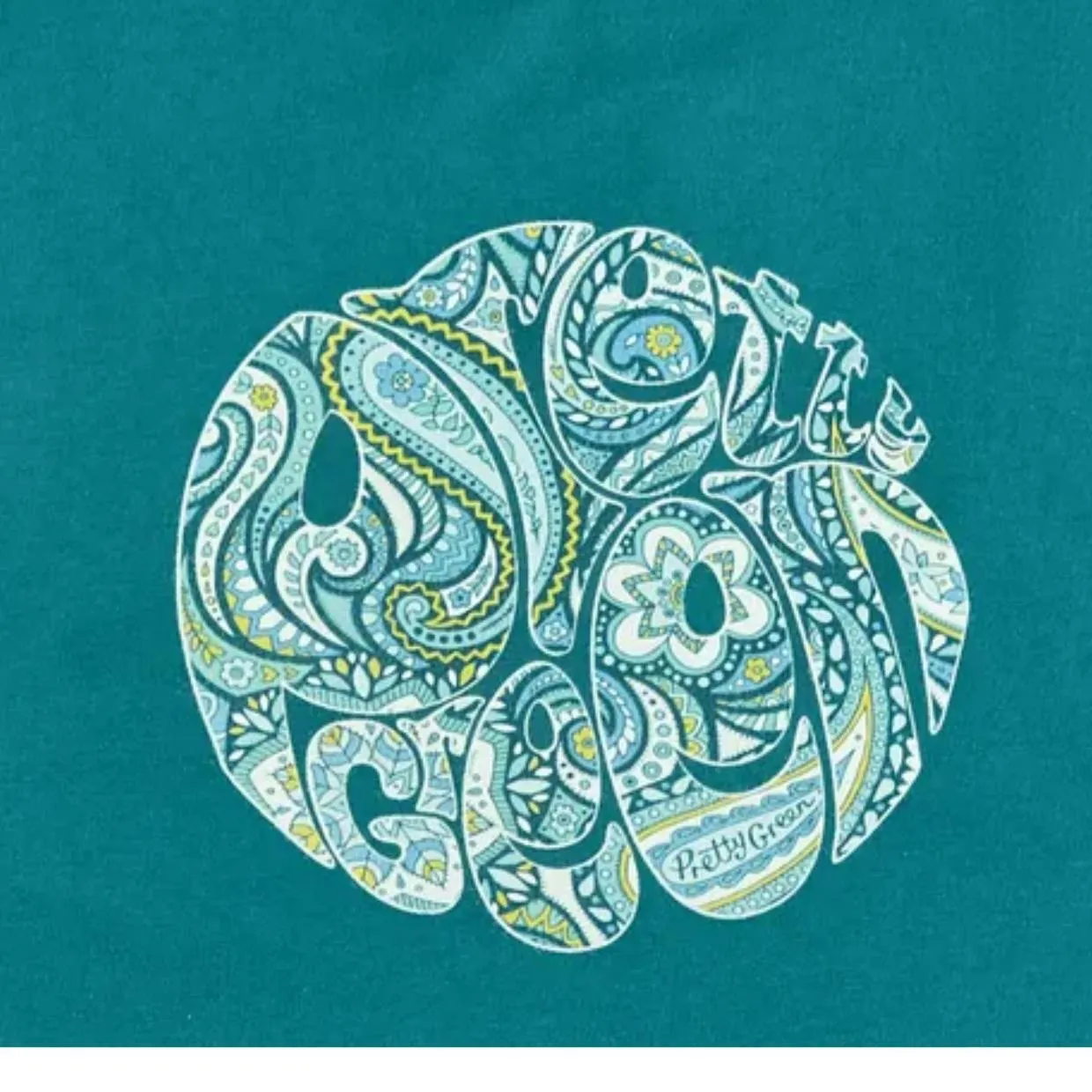 Pretty Green Itchycoo Paisley Printed Logo Green T-Shirt