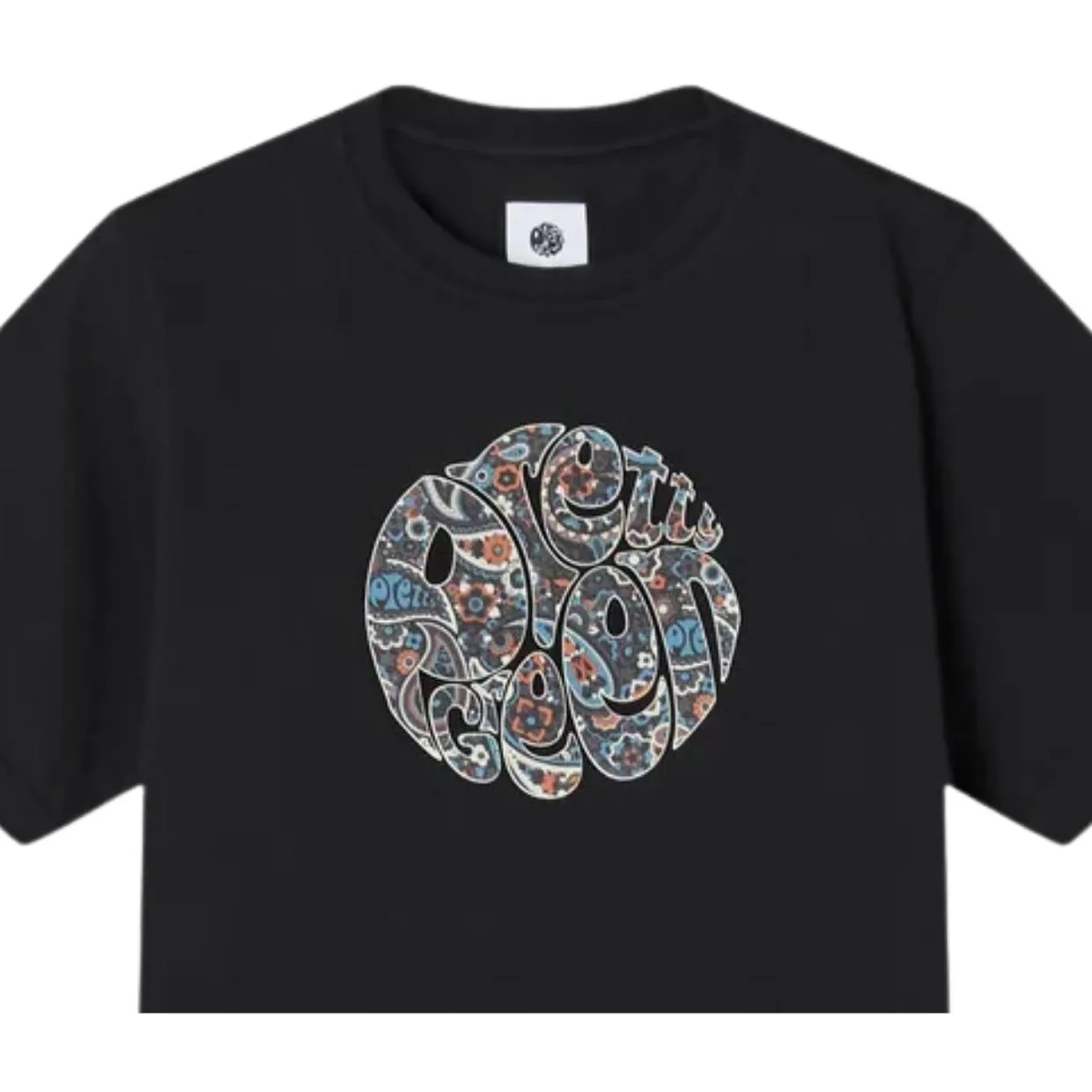 Pretty Green Wonderwall Paisley Logo Black T-Shirt