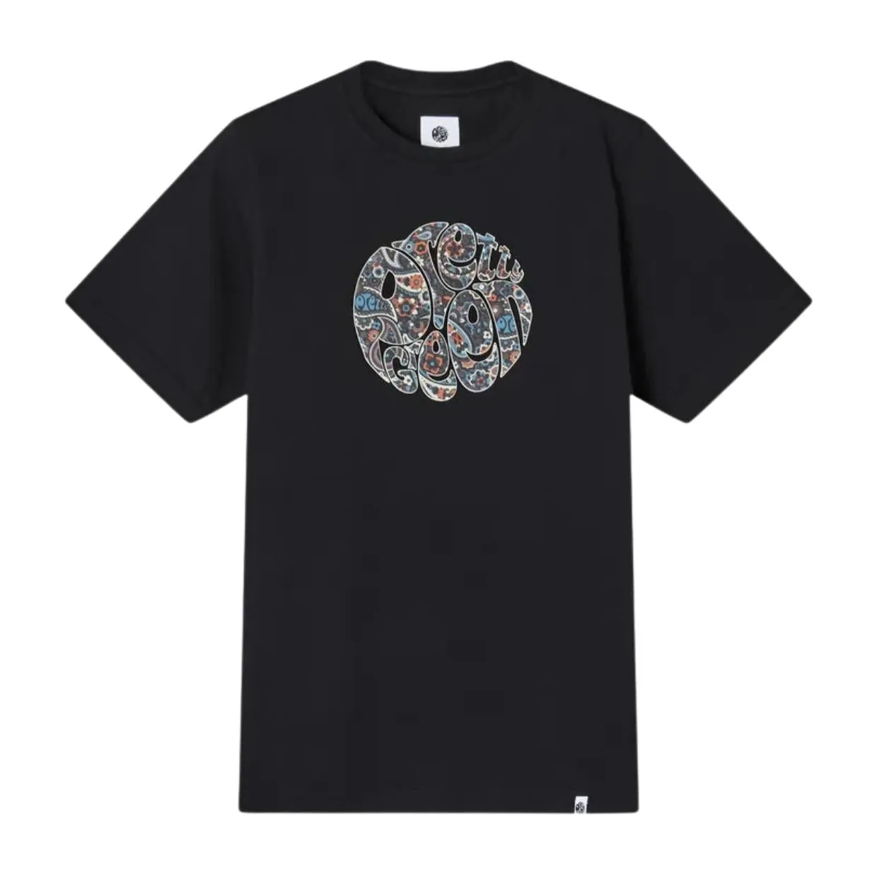 Pretty Green Wonderwall Paisley Logo Black T-Shirt