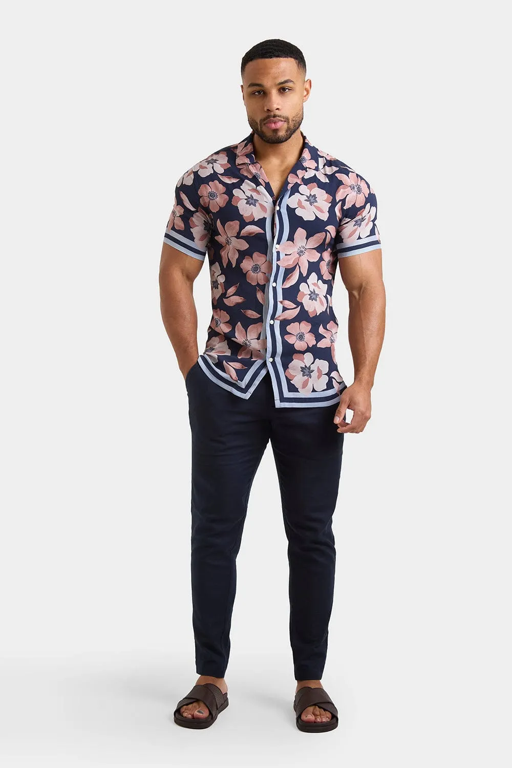 Printed Shirt in Terracotta Retro Floral