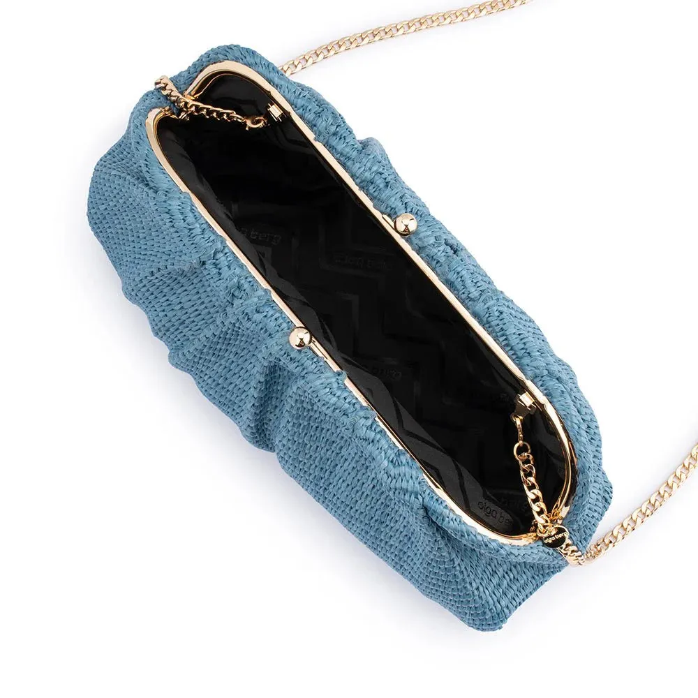 Queenie Woven Clutch in Blue