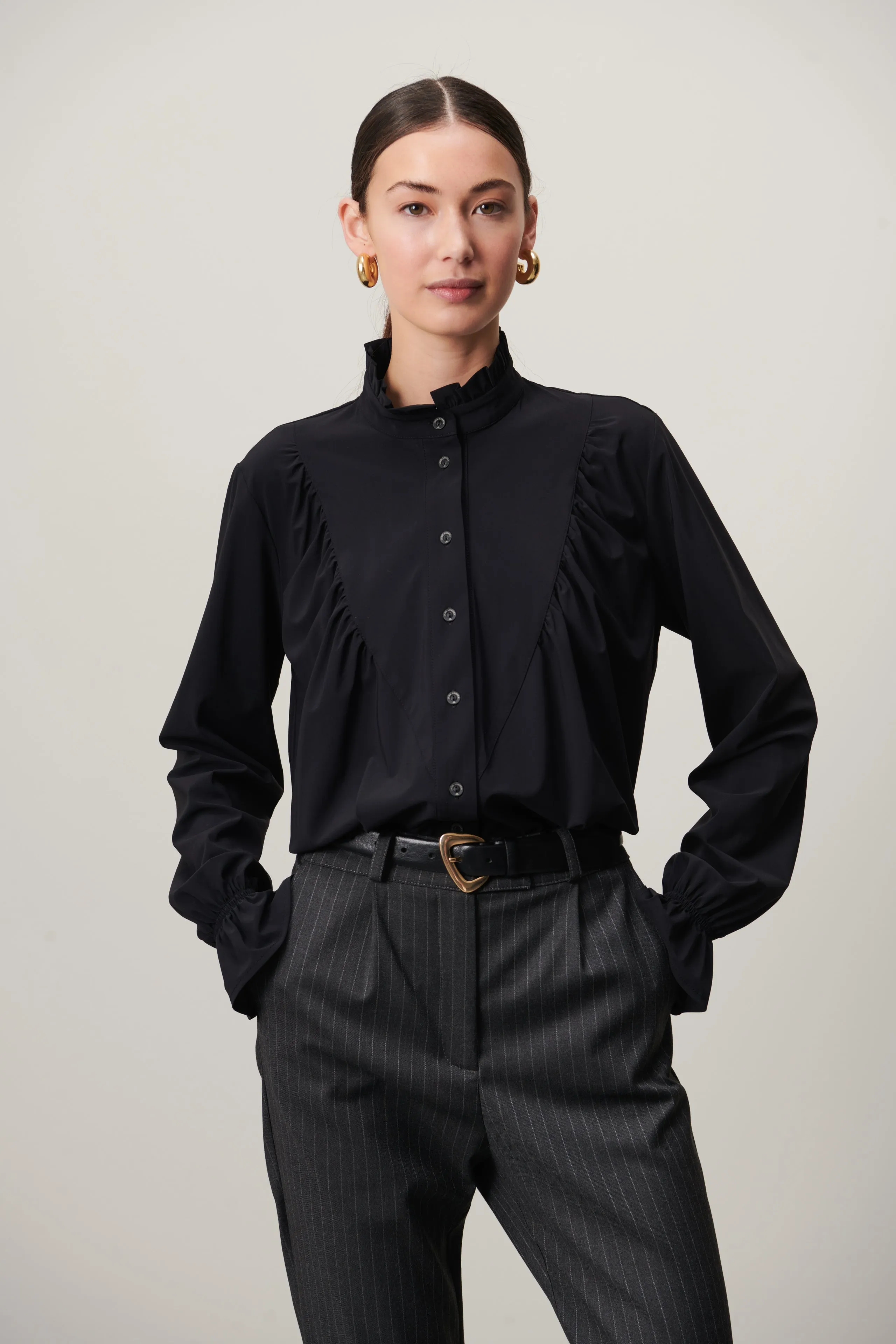 Roberta Blouse Technical Jersey | Black