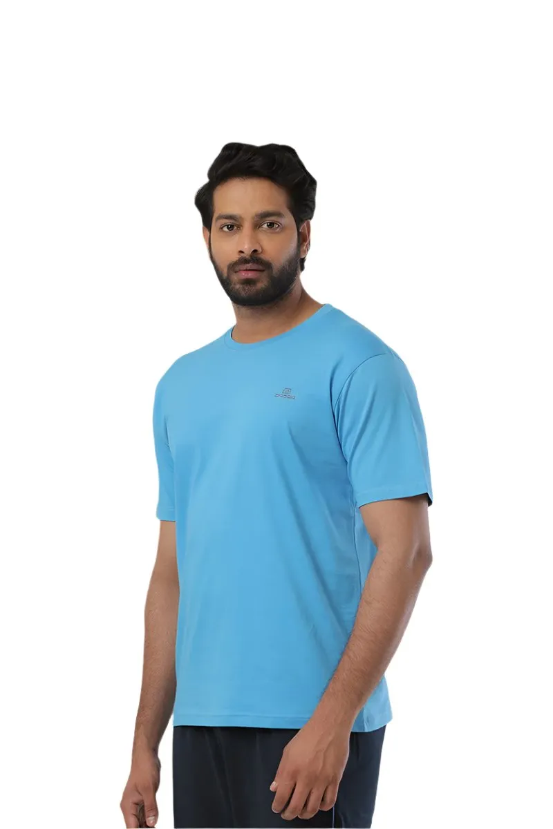 Round Neck - Blue and Light Green Solid T-Shirt Pack Of 2 Combo For Men | Ariser