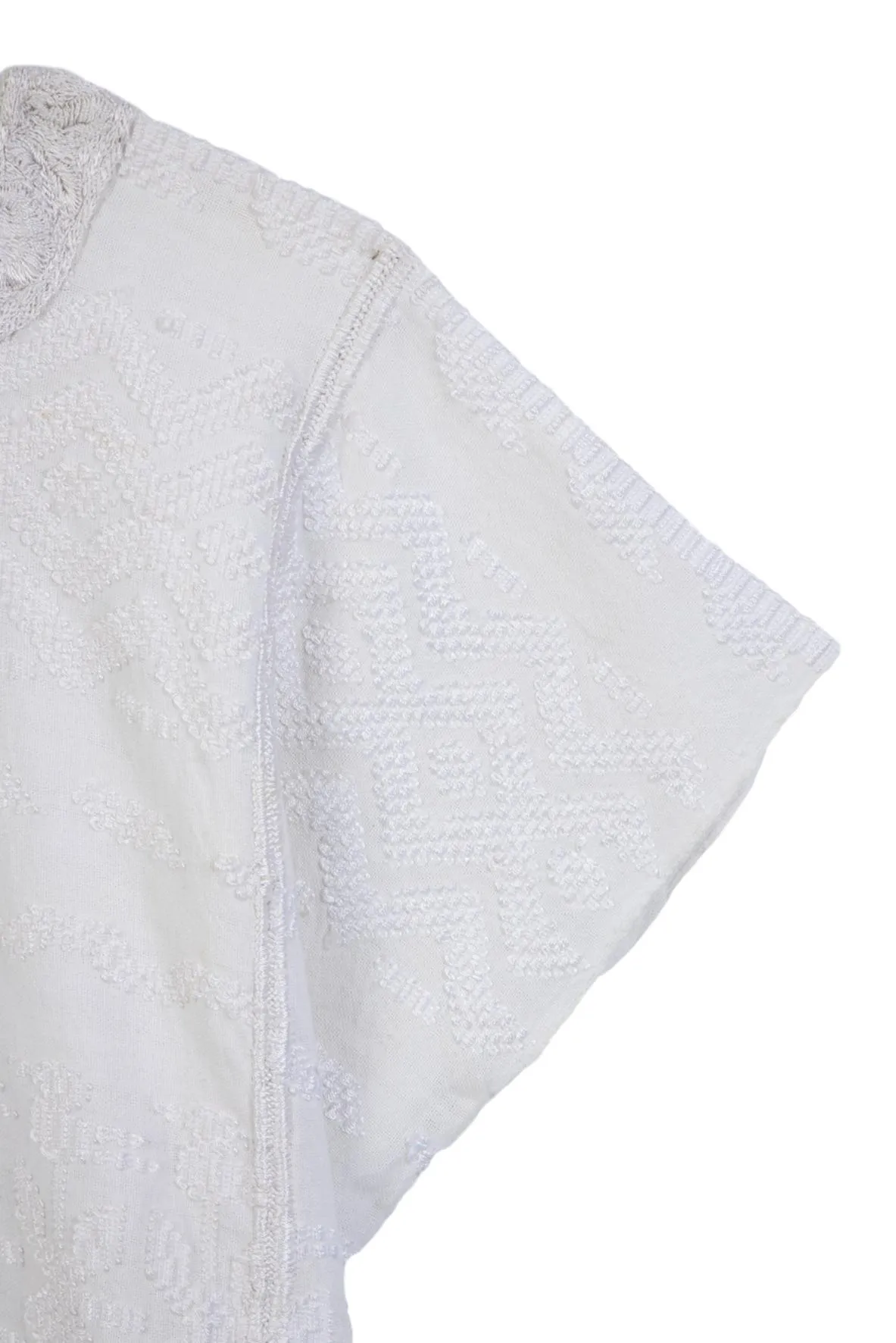 Santa Lucia Embroidered Guatemalan Tunic - White