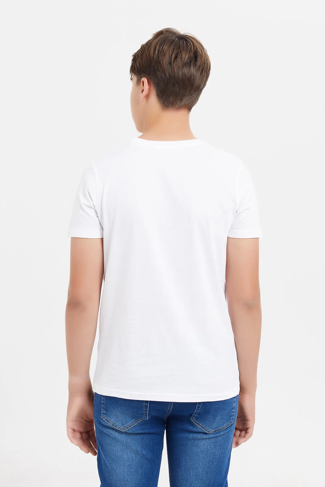 Senior Boys White Spiderman T-Shirt