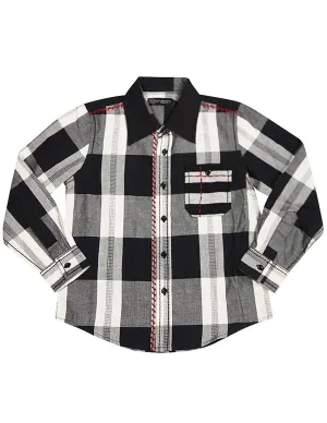 Smash - Little Boys Long Sleeve Western Inspired Shirt - 14 Color Combinations