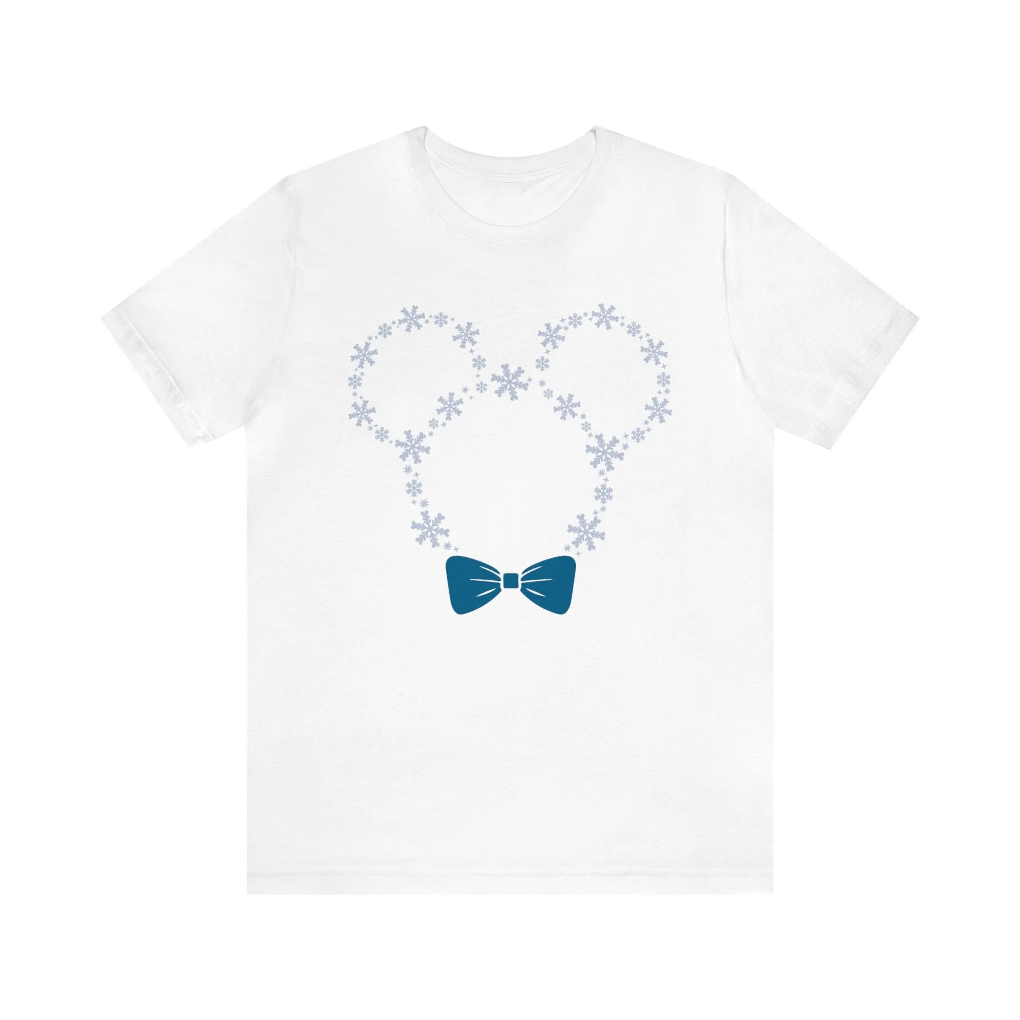 Snow Flakes Blue Bow Unisex Graphic Tee