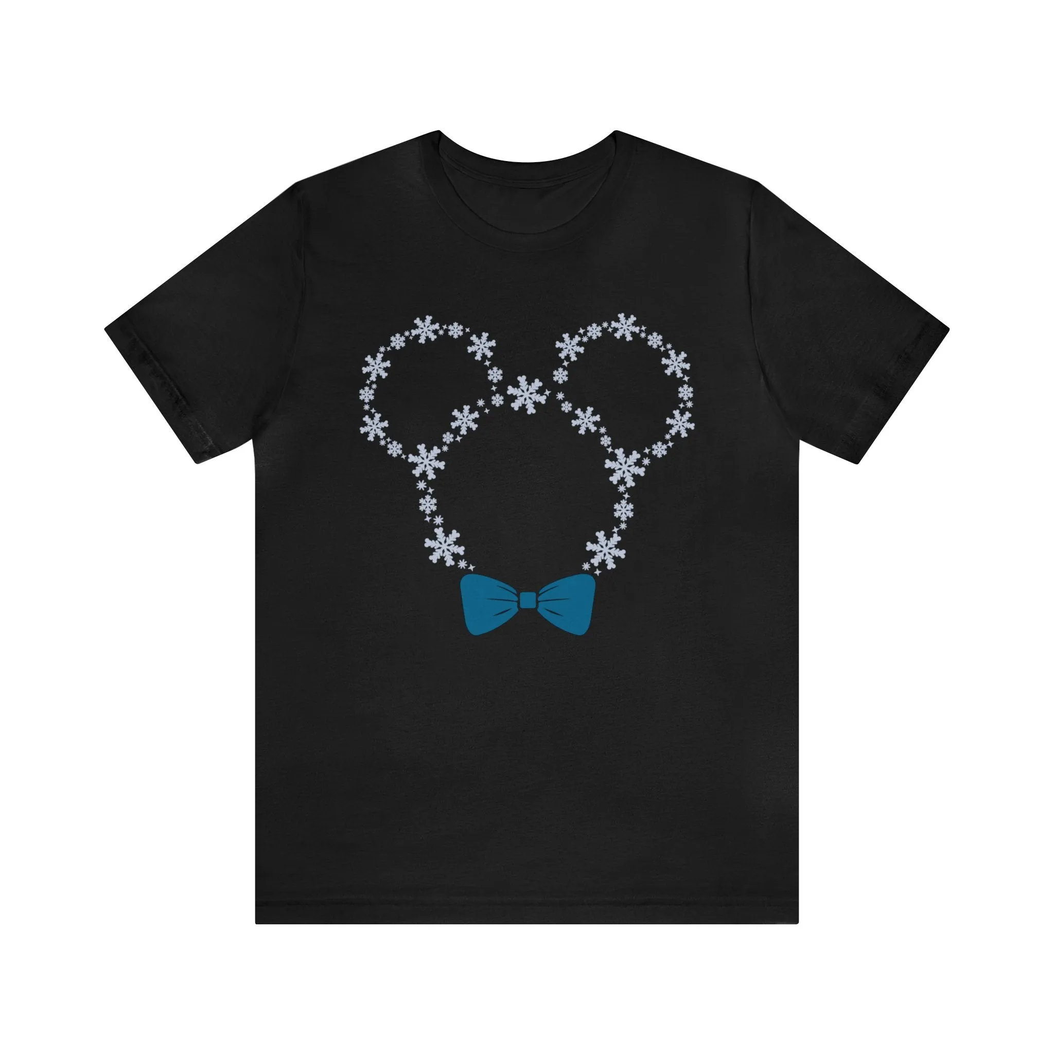 Snow Flakes Blue Bow Unisex Graphic Tee