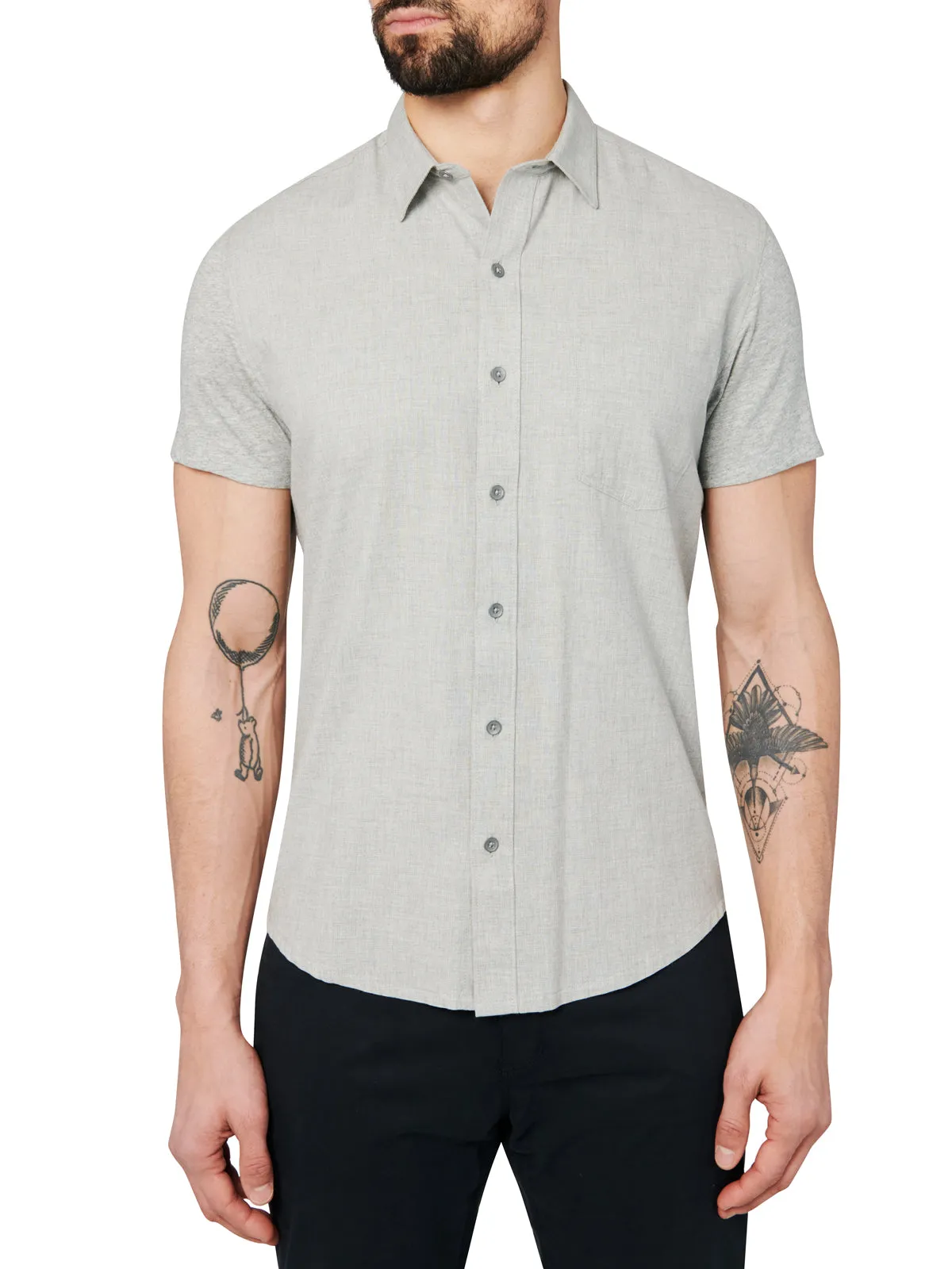 Solid Heather Reworked Short Sleeve Shirt