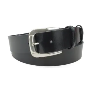 Supple Navy Unlined Silver Flange Prong Belt