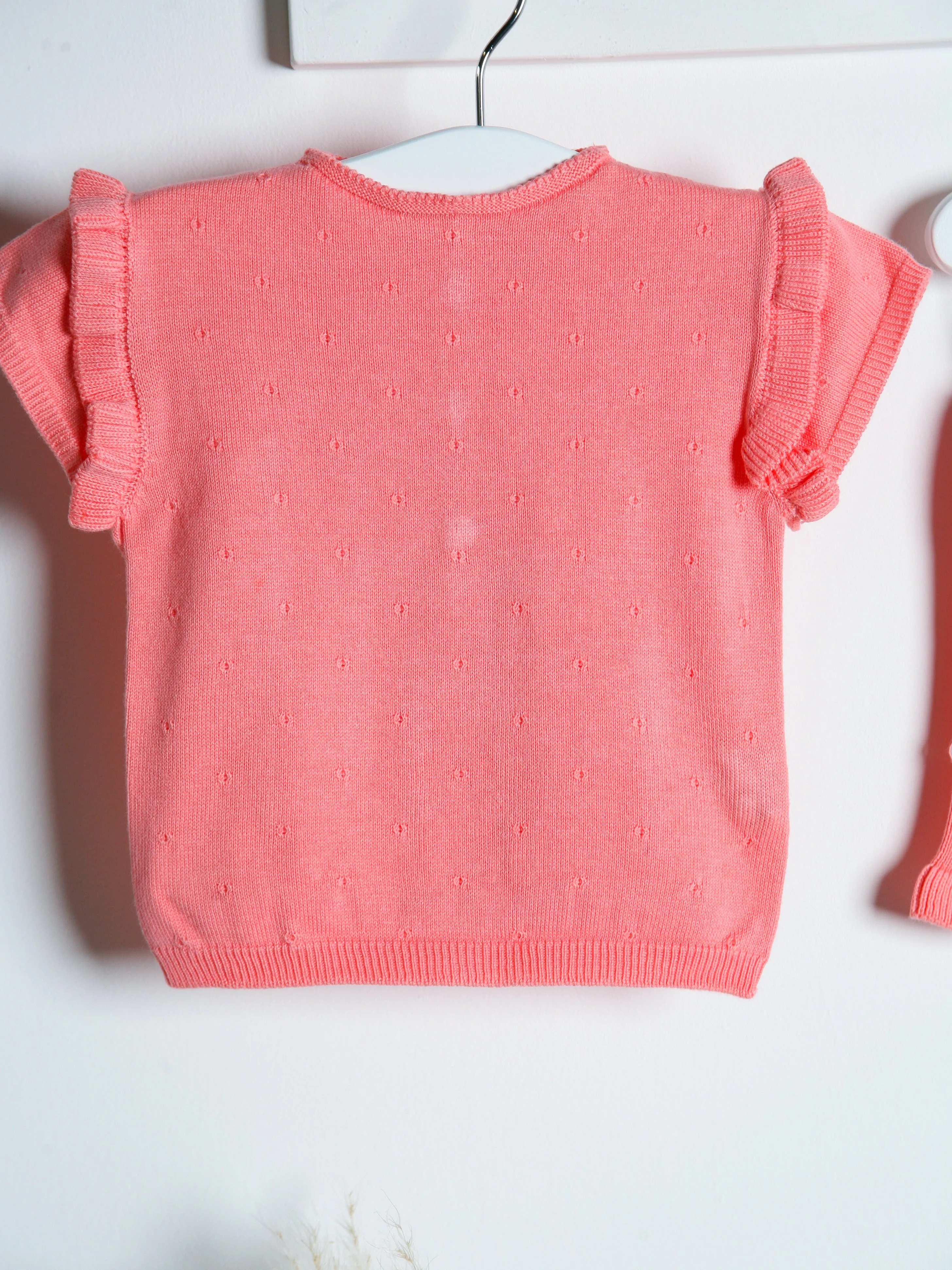 Wedoble Salmon Knitted Top & Shorts Set