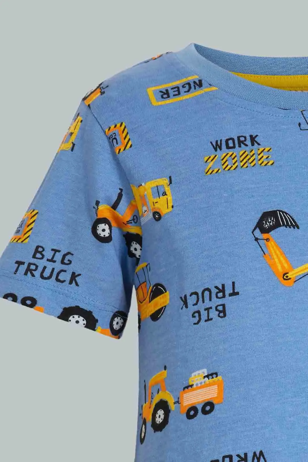 White And Blue Truck T-Shirt For Baby Boys (Pack of 2)