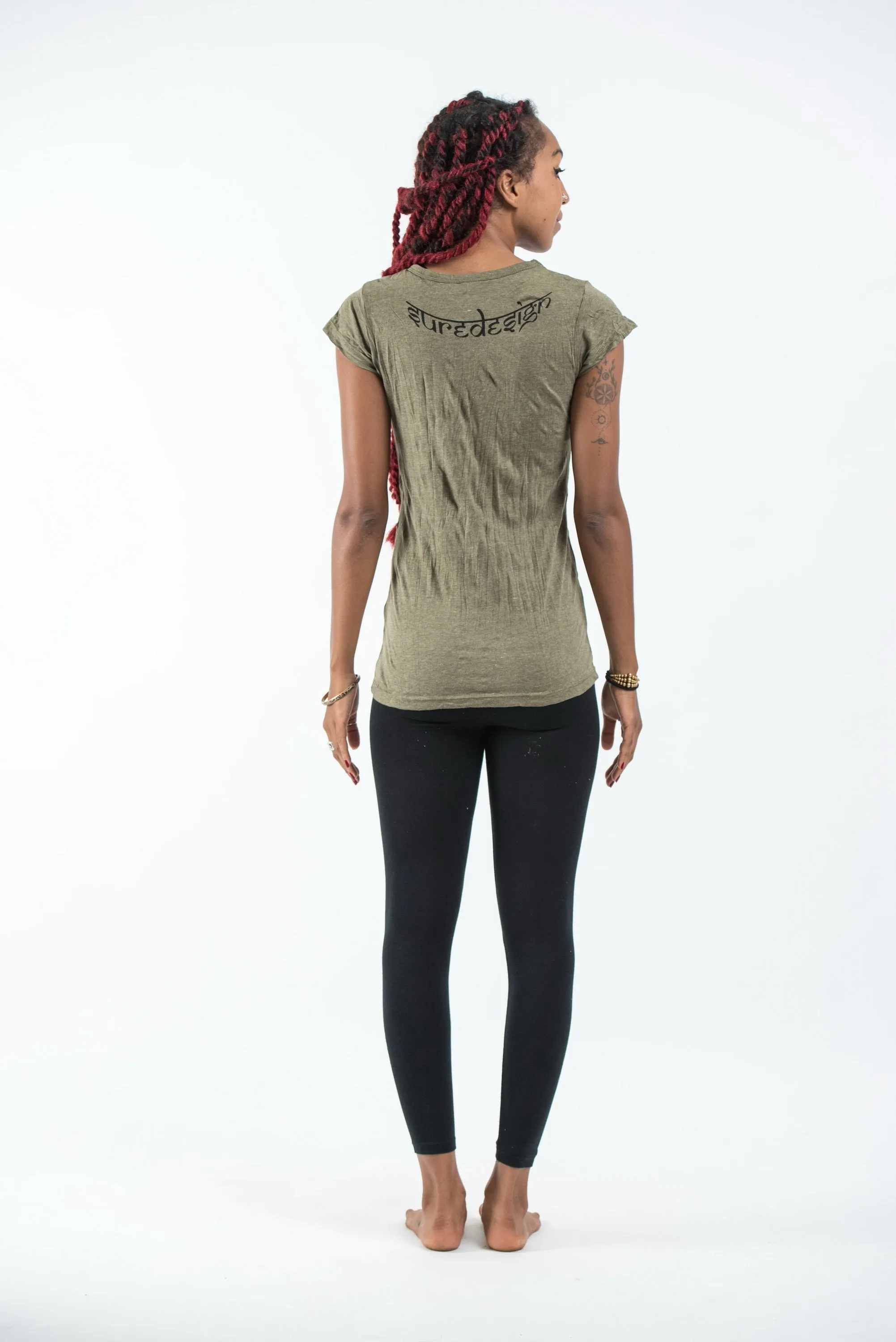 Womens Infinitee Yoga Stamp T-Shirt in Green