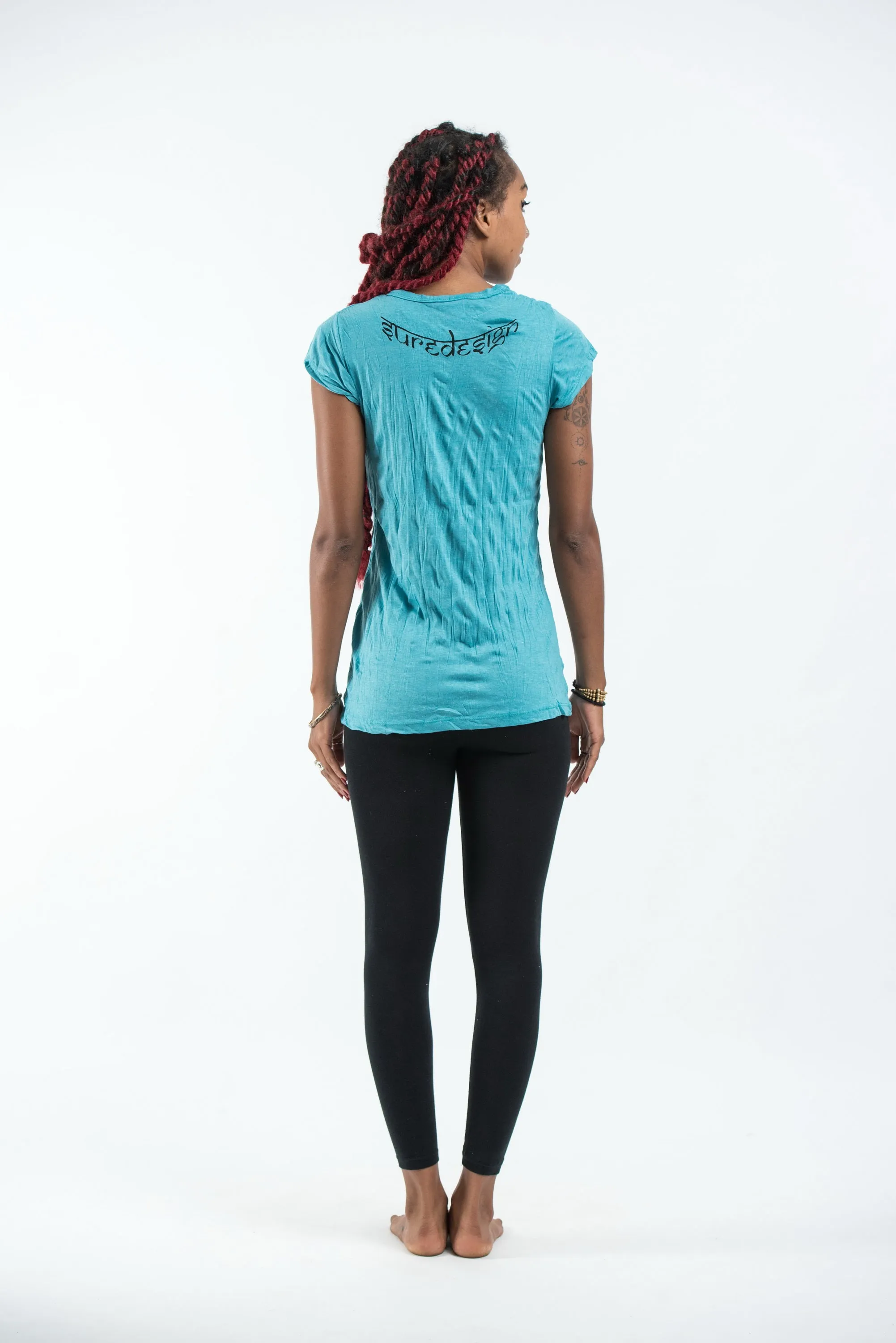 Womens Infinitee Yoga Stamp T-Shirt in Turquoise