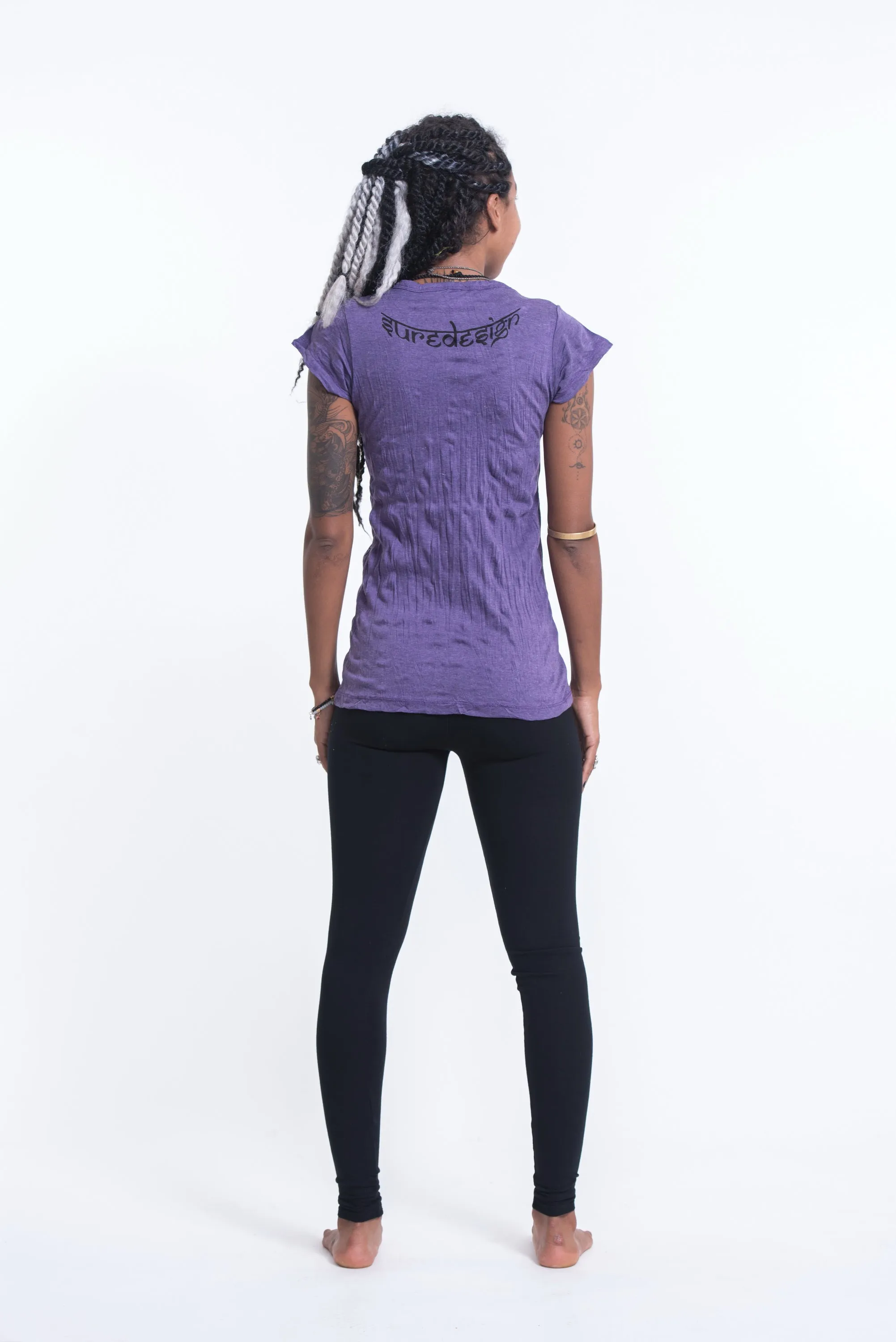 Womens Octopus Chakras T-Shirt in Purple