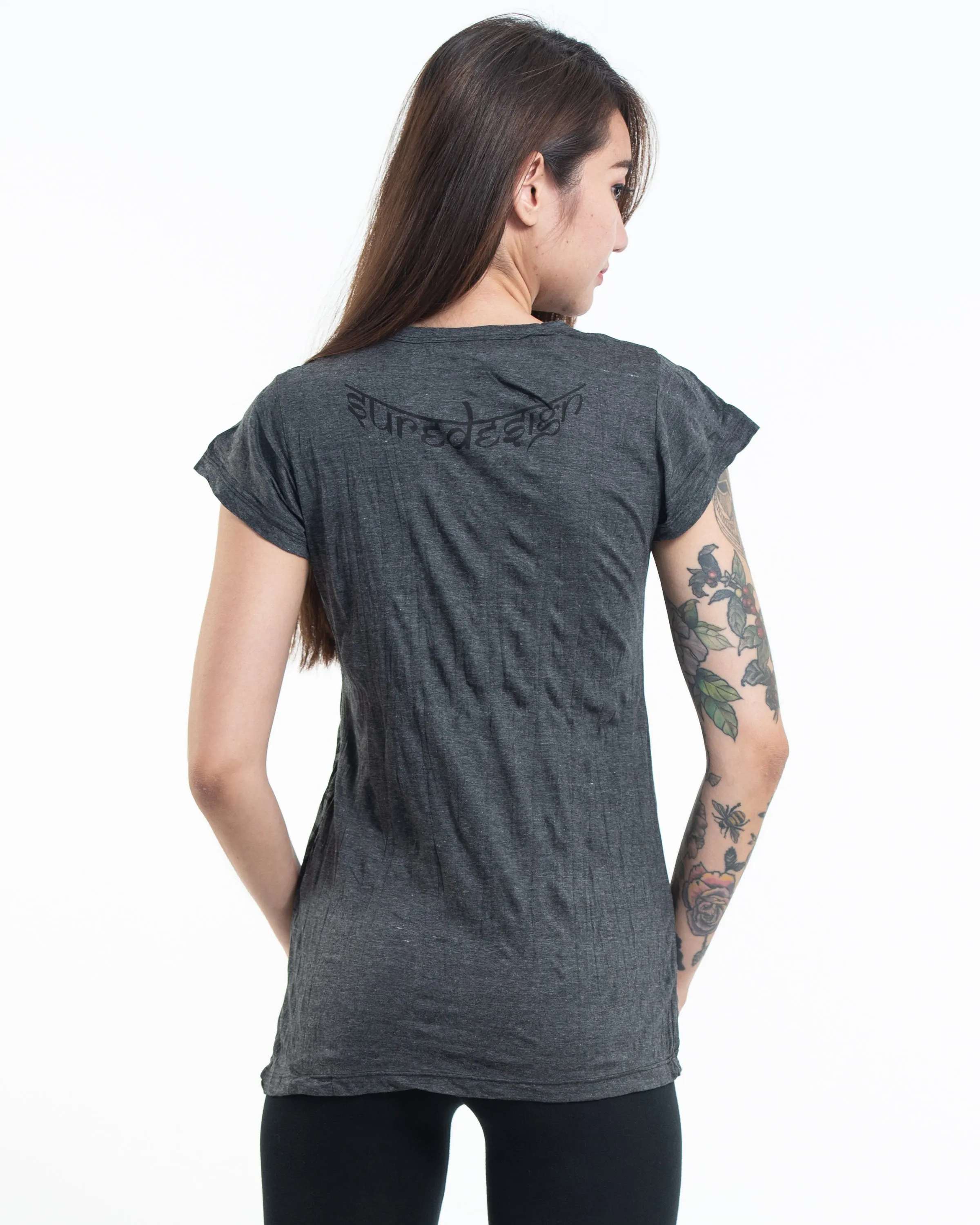 Womens Om Tree T-Shirt in Black