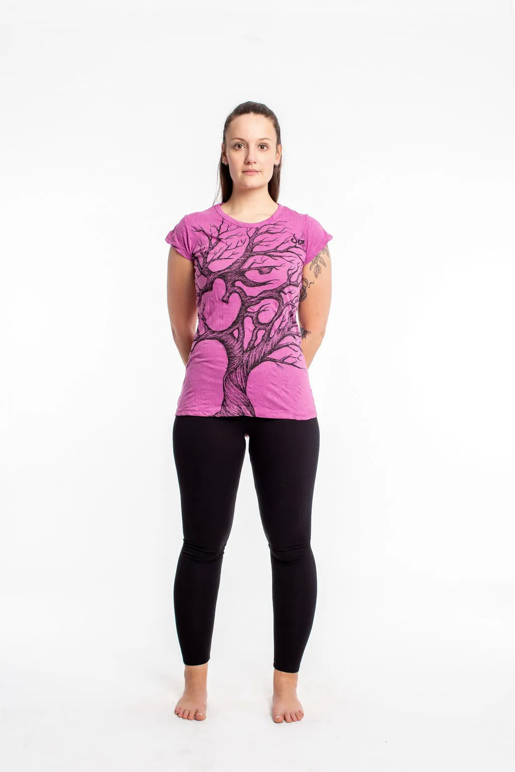 Womens Om Tree T-Shirt in Pink