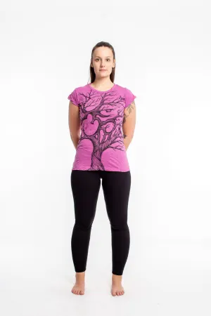 Womens Om Tree T-Shirt in Pink