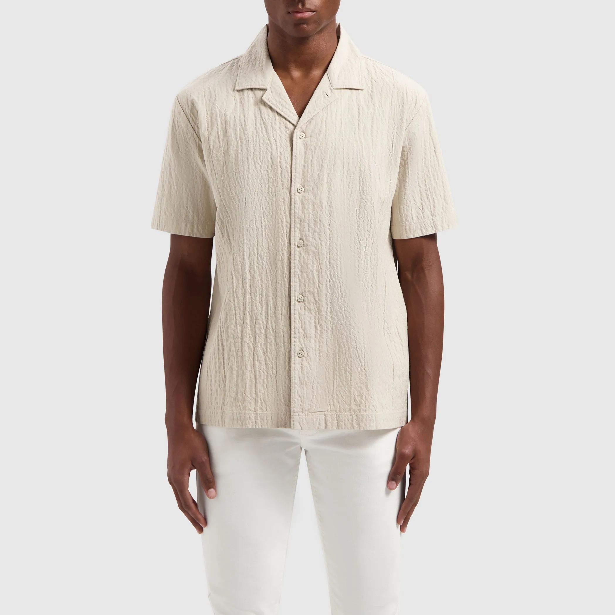 Wrinkled Short Sleeve Shirt | Sand